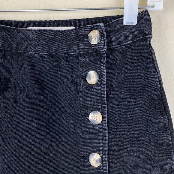 ASOS Button-Front Black Mini Skirt - Picture 6 of 10